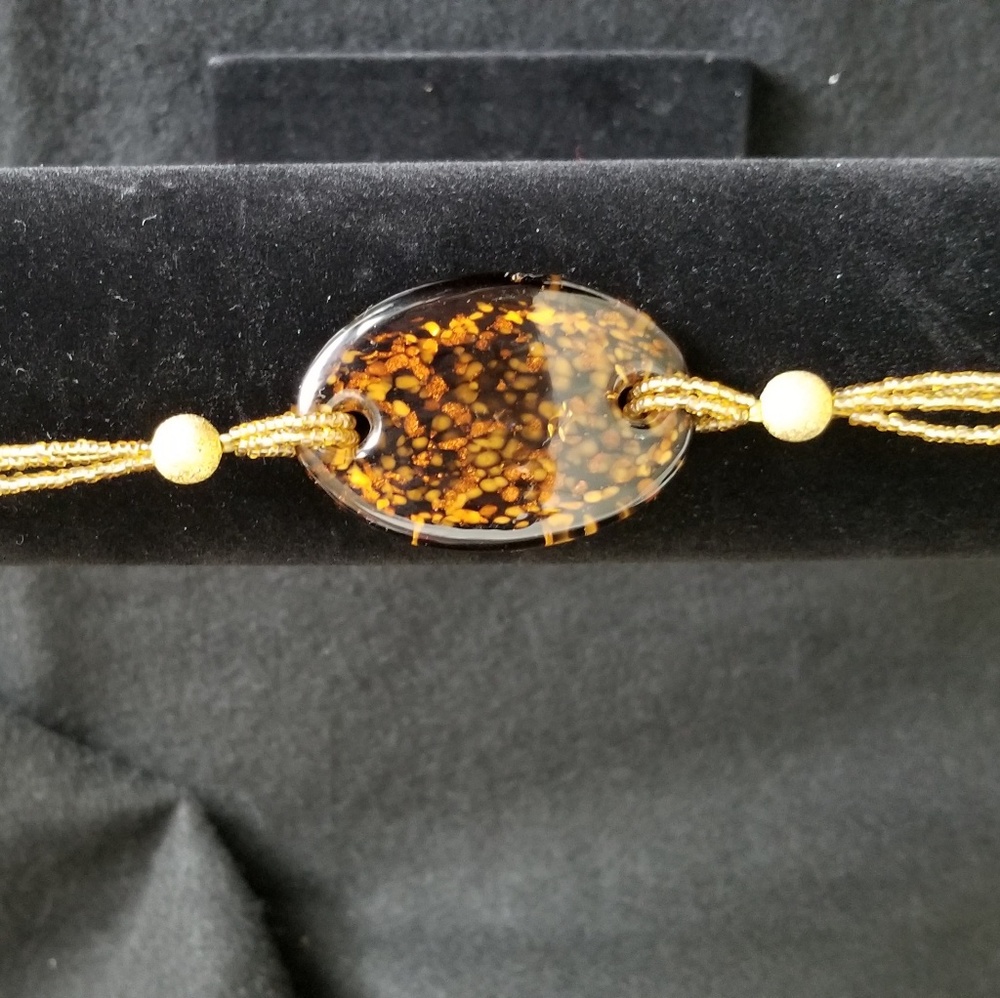 4 pc Bronze Glass Jewelry Set - Picture 5 of 8